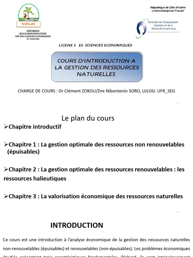 Gestion des ressources naturelles | PDF | Environnement naturel | Économie