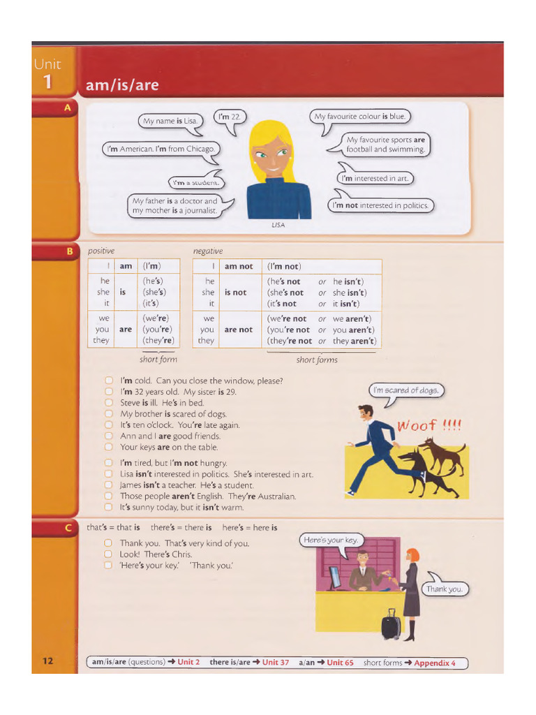 Basic English: Am/Is/Are Usage Guide | PDF