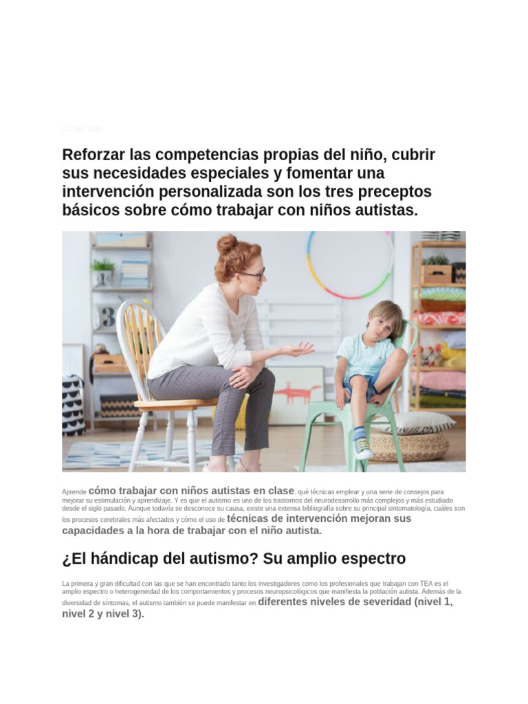 Estrategias para trabajar con niños autistas | PDF | Autismo | Sicología