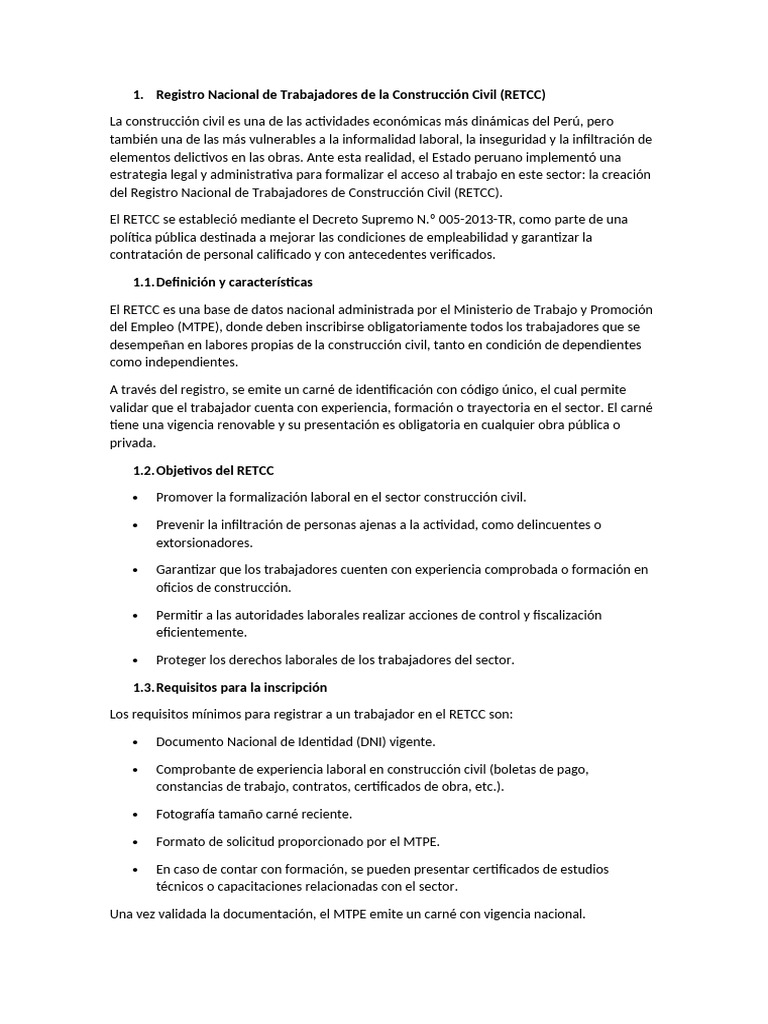 Registro Nacional de Trabajadores de Construcción | PDF | Multa (pena)