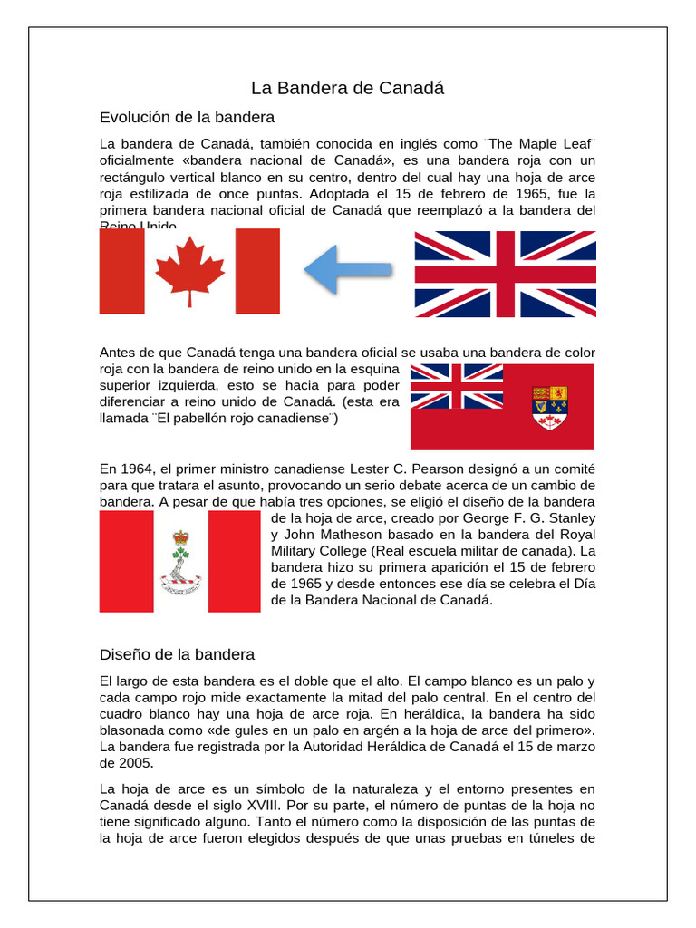 Evolución de la Bandera de Canadá | PDF | Heráldica | Bandera