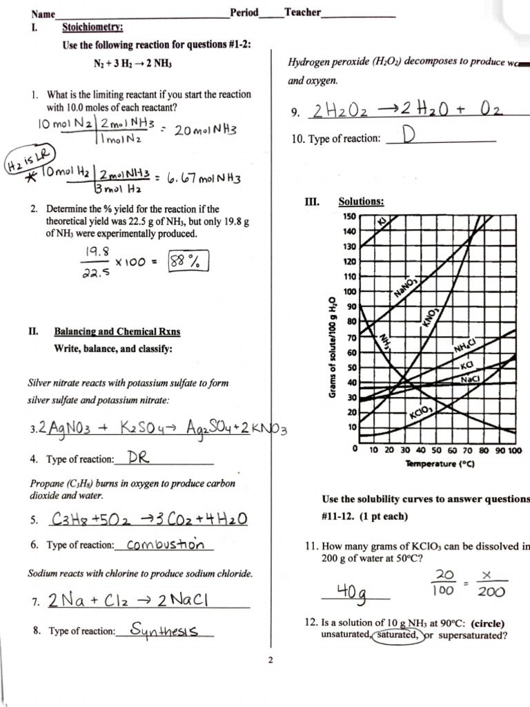 Spring Final Review 2018 KEY | PDF