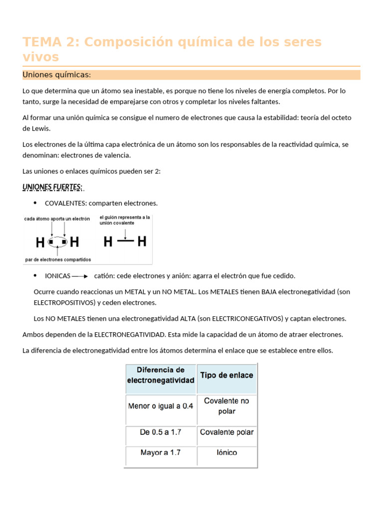 Tema 2 Comp. Quimica de Los Seres Vivos | PDF | Carbohidratos ...