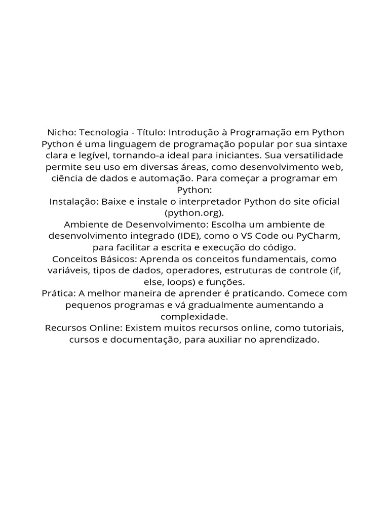 Guia Prático de Programação em Python | PDF