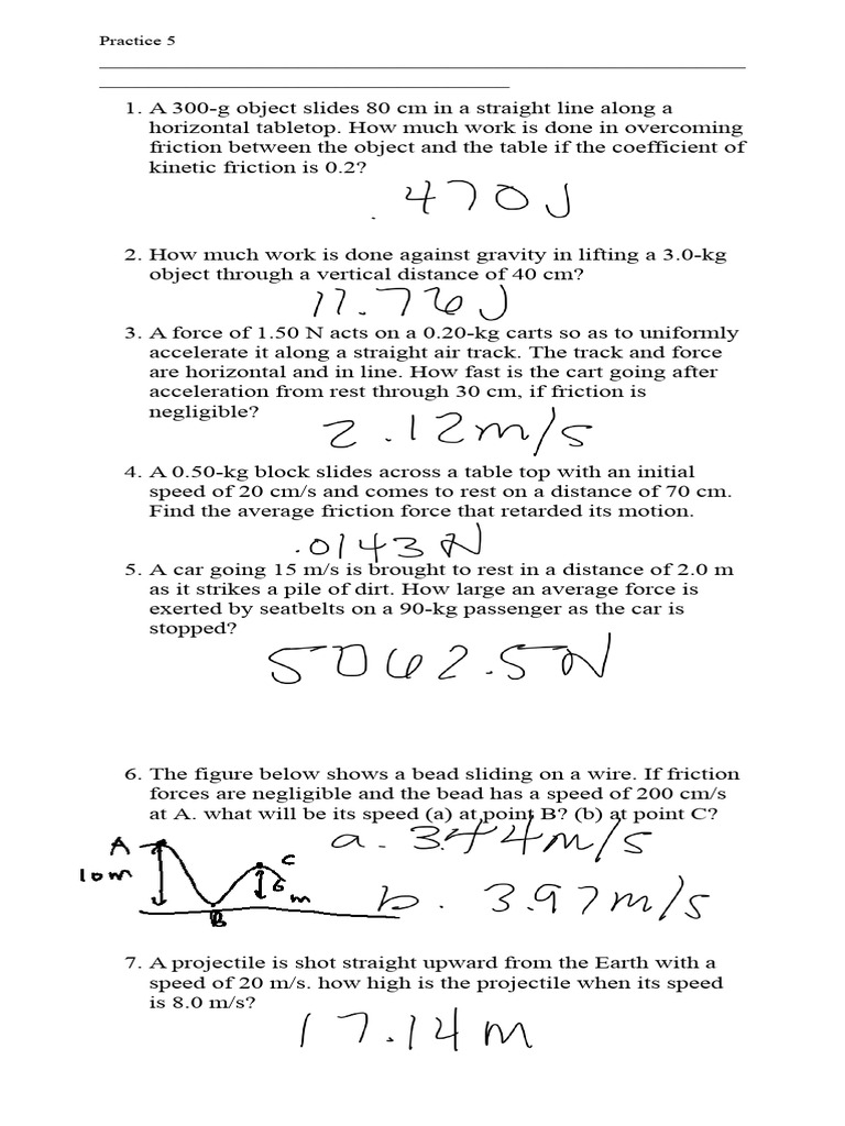 Physics Work and Force Problems | PDF