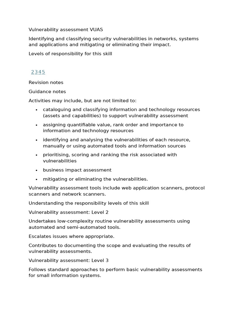 Vulnerability Assessment Overview | PDF