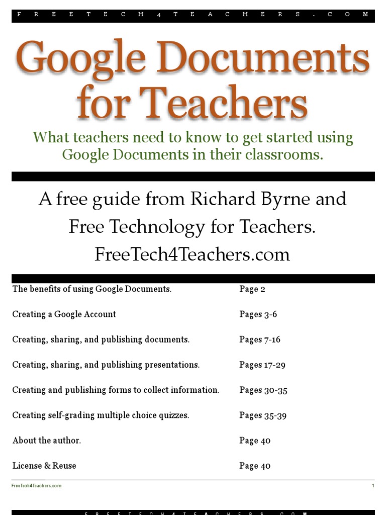 Google Docs For Teachers 2012 PDF Information Retrieval