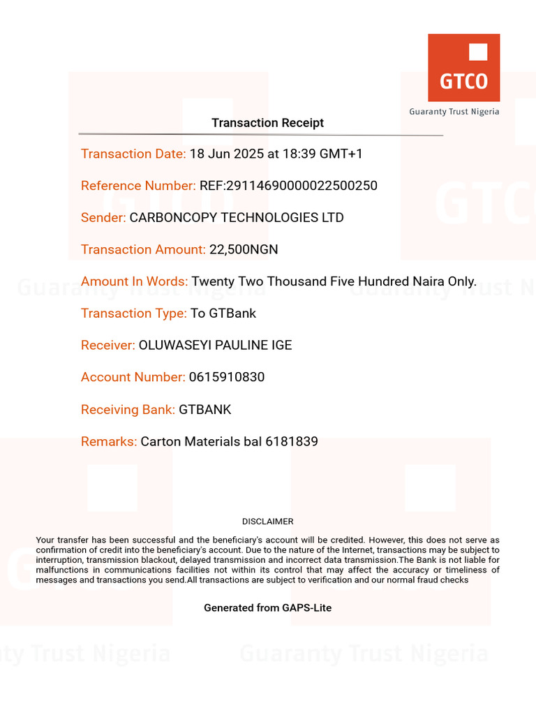 GAPS Lite Transaction Receipt 1 | PDF