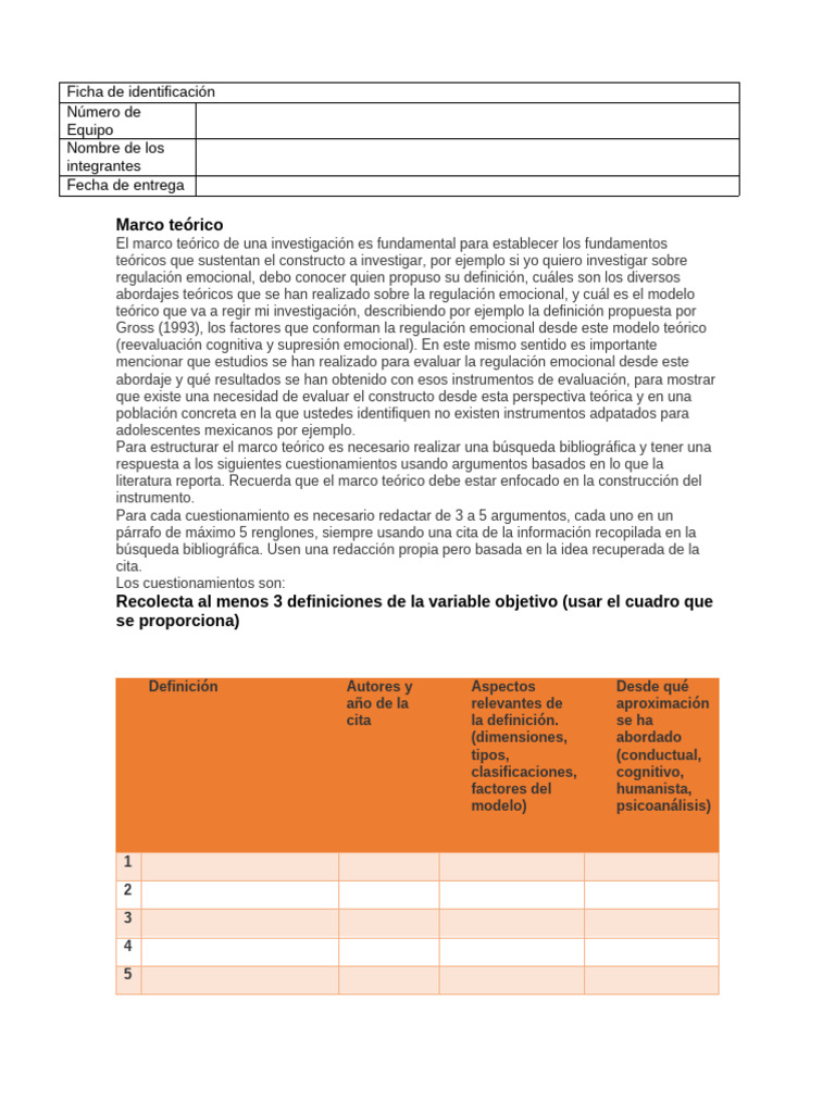 Formato de Marco Teórico | PDF | Las emociones | Paradigma