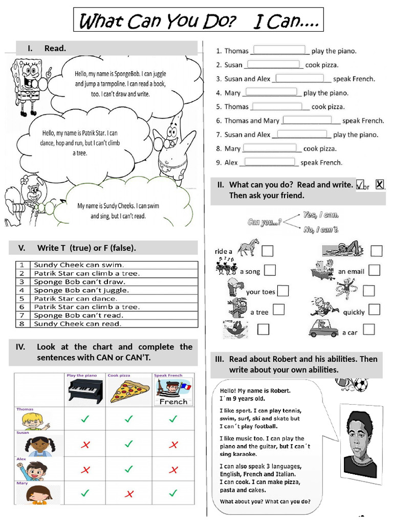 Worksheet Can Cant | PDF