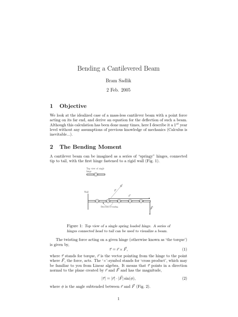 Bending Stress in Cantilever Beams | PDF | Bending | Beam (Structure)