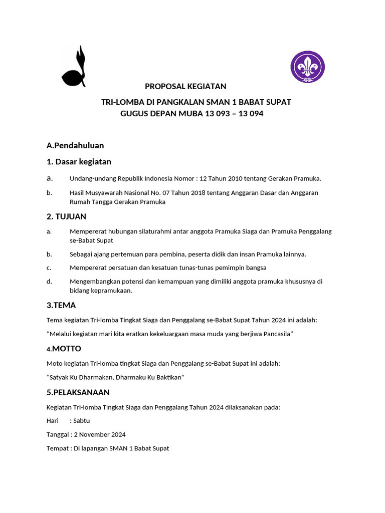 Tri-Lomba Pramuka Babat Supat 2024 | PDF