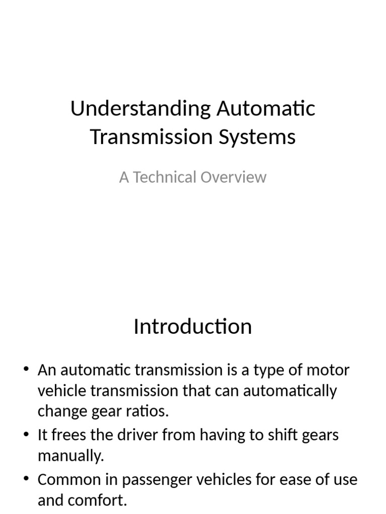 Automatic Transmission Presentation | PDF