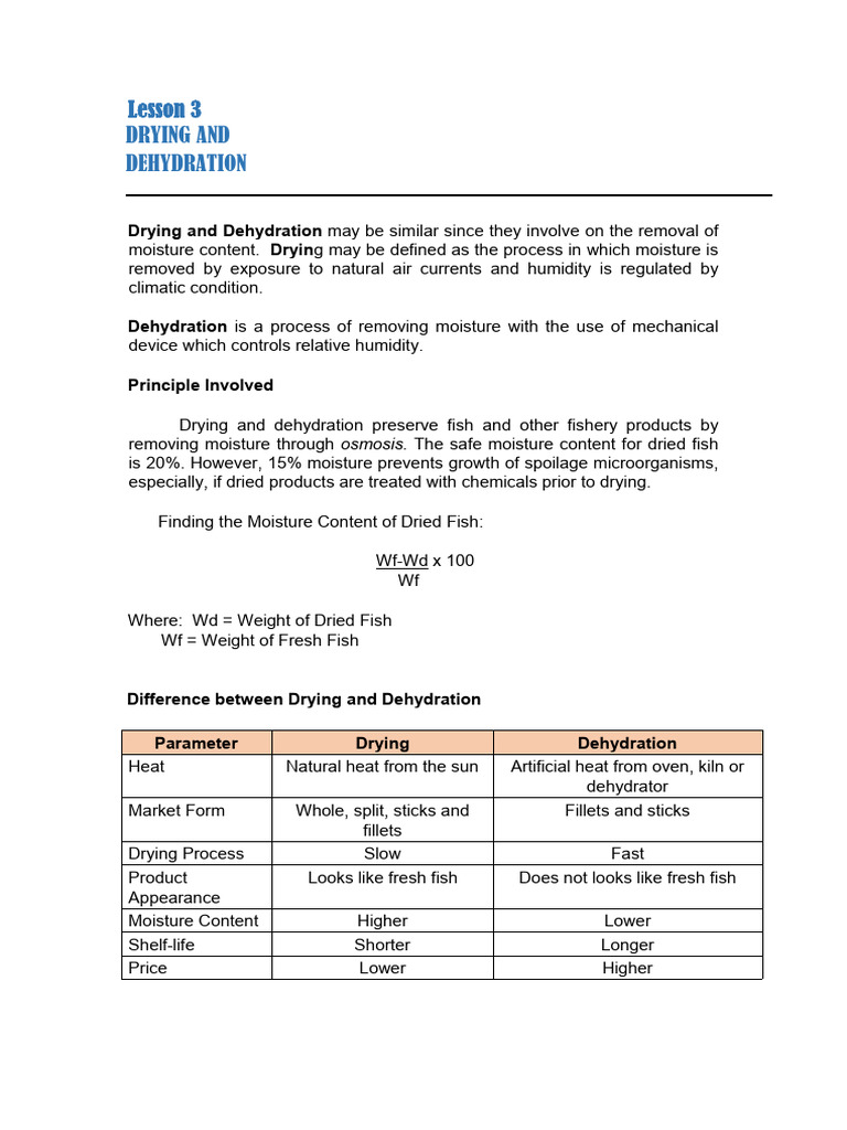 Drying vs. Dehydration of Fish | PDF | Humidity | Evaporation