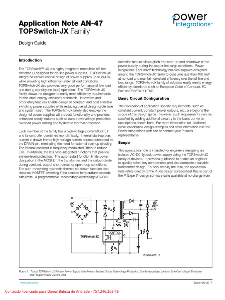 TOPSwitch-JX Power Supply Design Guide | PDF | Power Supply | Rectifier