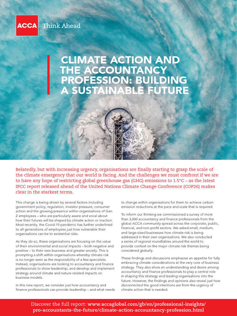 Climate Action in Accountancy: A Guide | PDF | Climate Change ...