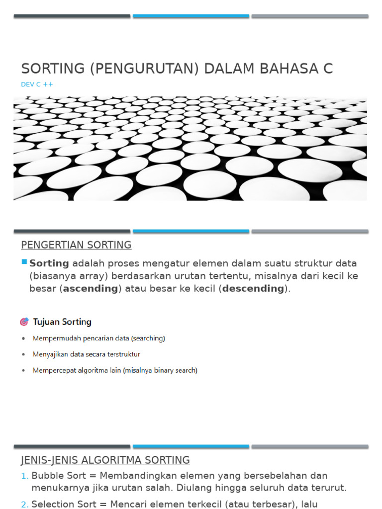 Algoritma Sorting dalam Bahasa C | PDF