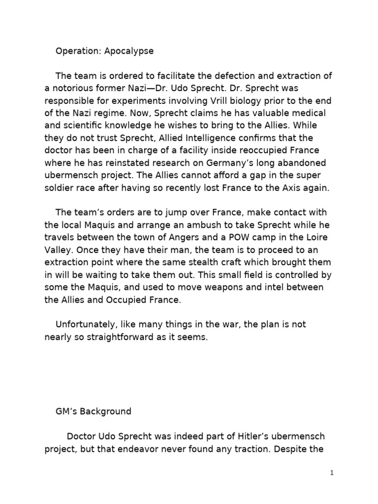 Operation: Apocalypse - Defection Mission | PDF | Infantry | Prisoner ...