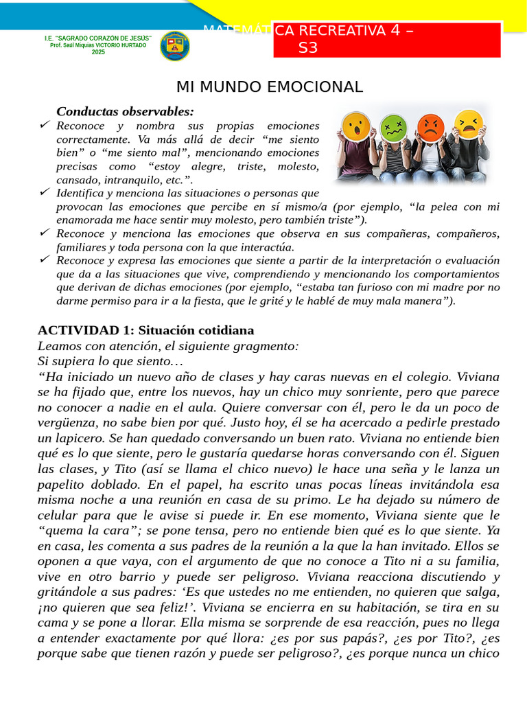 Reconocimiento de Emociones en Jóvenes | PDF | Las emociones | Sicología