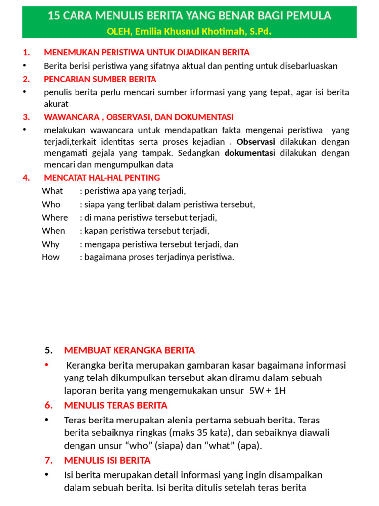 Cara Membuat Berita | PDF