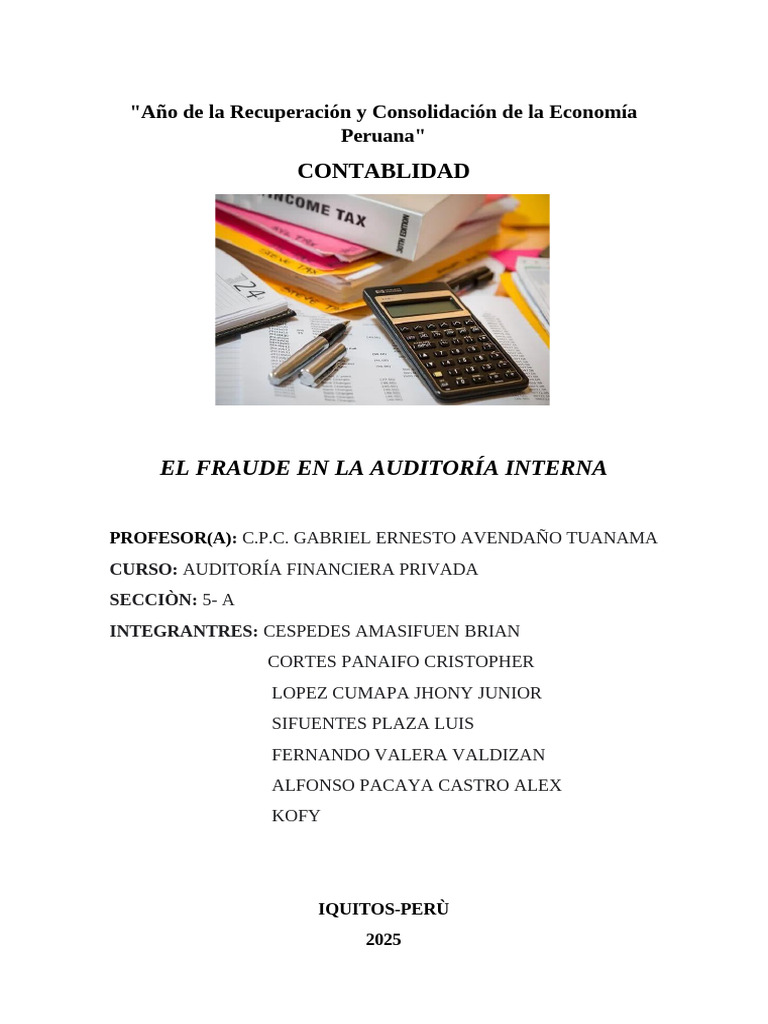 Fraude y Auditoría Interna en Perú | PDF | Auditoría | Fraude