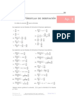 Formulas de Derivacion