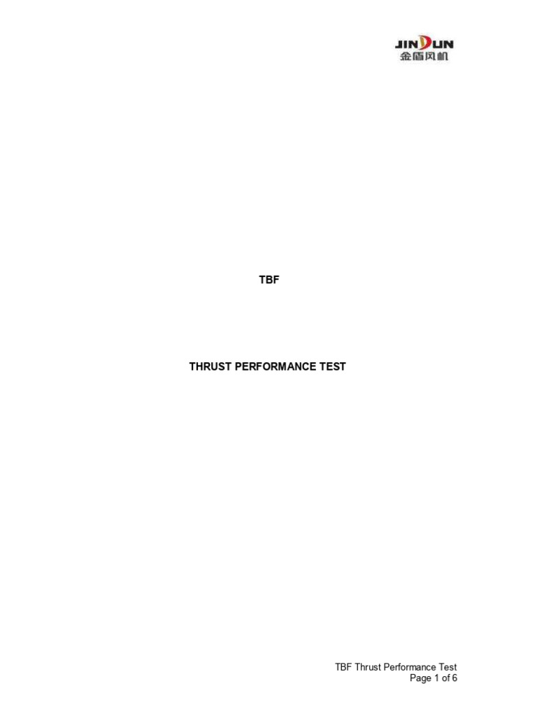 TBF Thrust Performance Test Guide | PDF | Thrust | Measurement