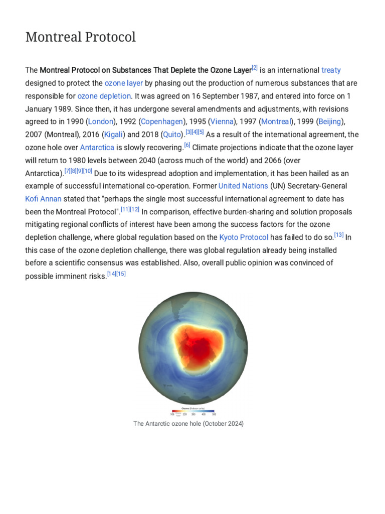 Montreal Protocol Overview and Impact | PDF | Chlorofluorocarbon ...