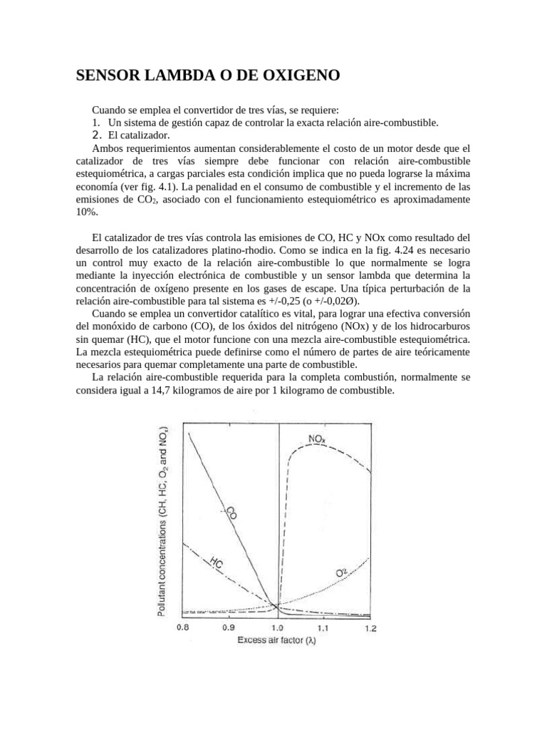 Funcionamiento y Diseño del Sensor Lambda | PDF | Física Aplicada e ...