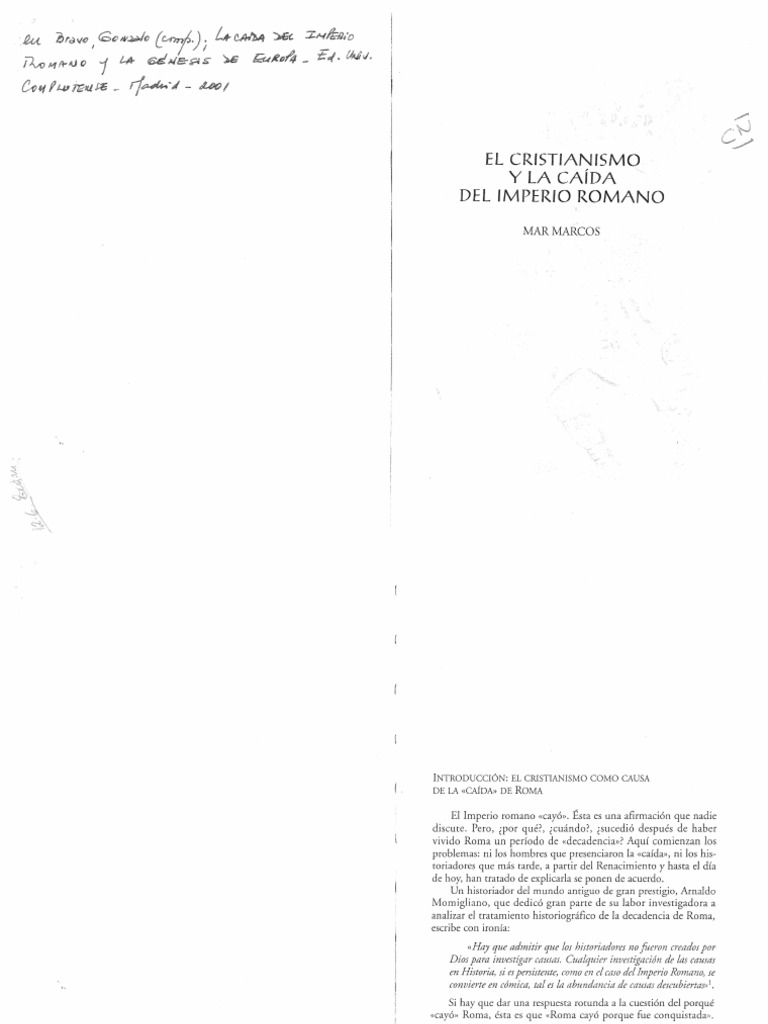 Cristianismo y la Caída de Roma | PDF | Constantino el grande | imperio ...