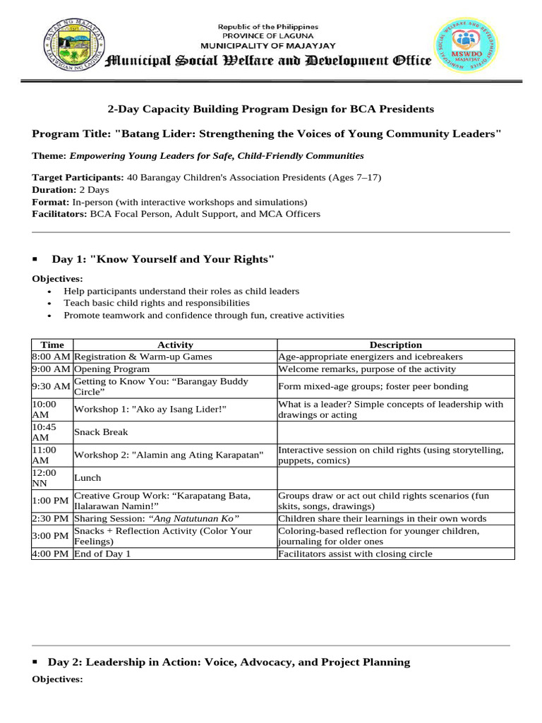 BCA Presidents Capacity Building Program | PDF
