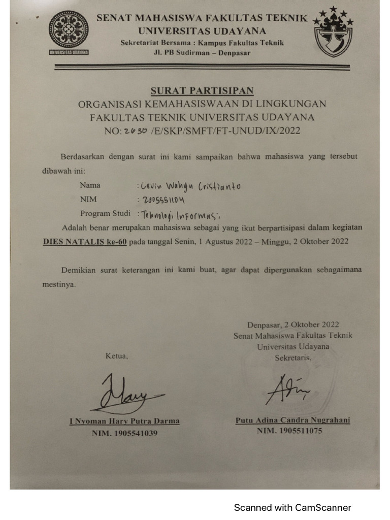 Partisipan Dies | PDF