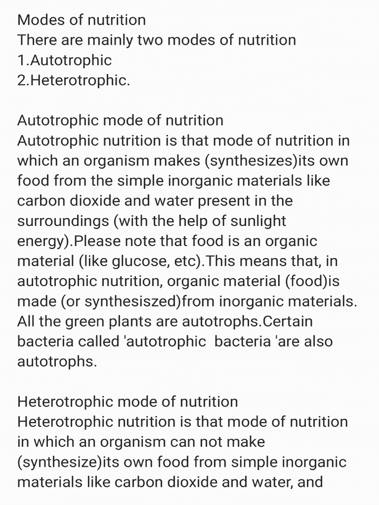 10cbse Ch-Life Processes Types of Nutrition PDF | PDF