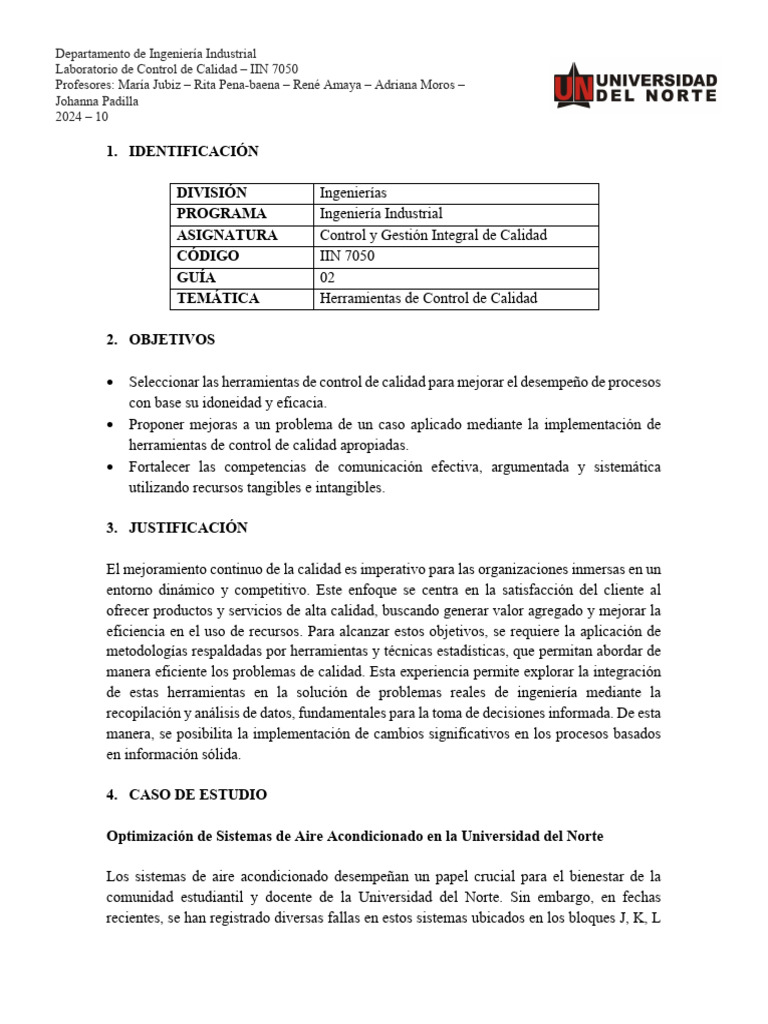 Herramientas de Control de Calidad en IIN 7050 | PDF | Ingeniería de ...