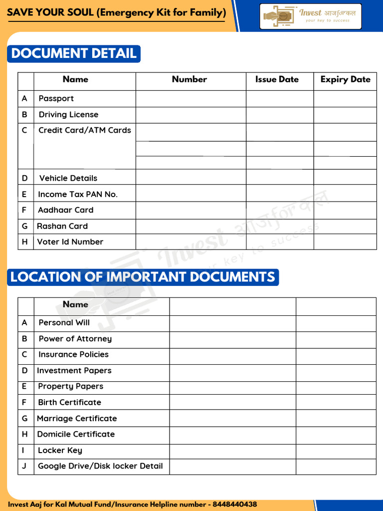 Emergency Kit: Essential Family Documents | PDF | Insurance | Banks