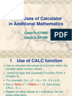 Using Calculators in Additional Math