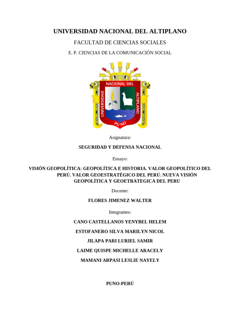 Visión Geopolítica y Geoestratégia Del Perú en El Siglo XXI | PDF ...