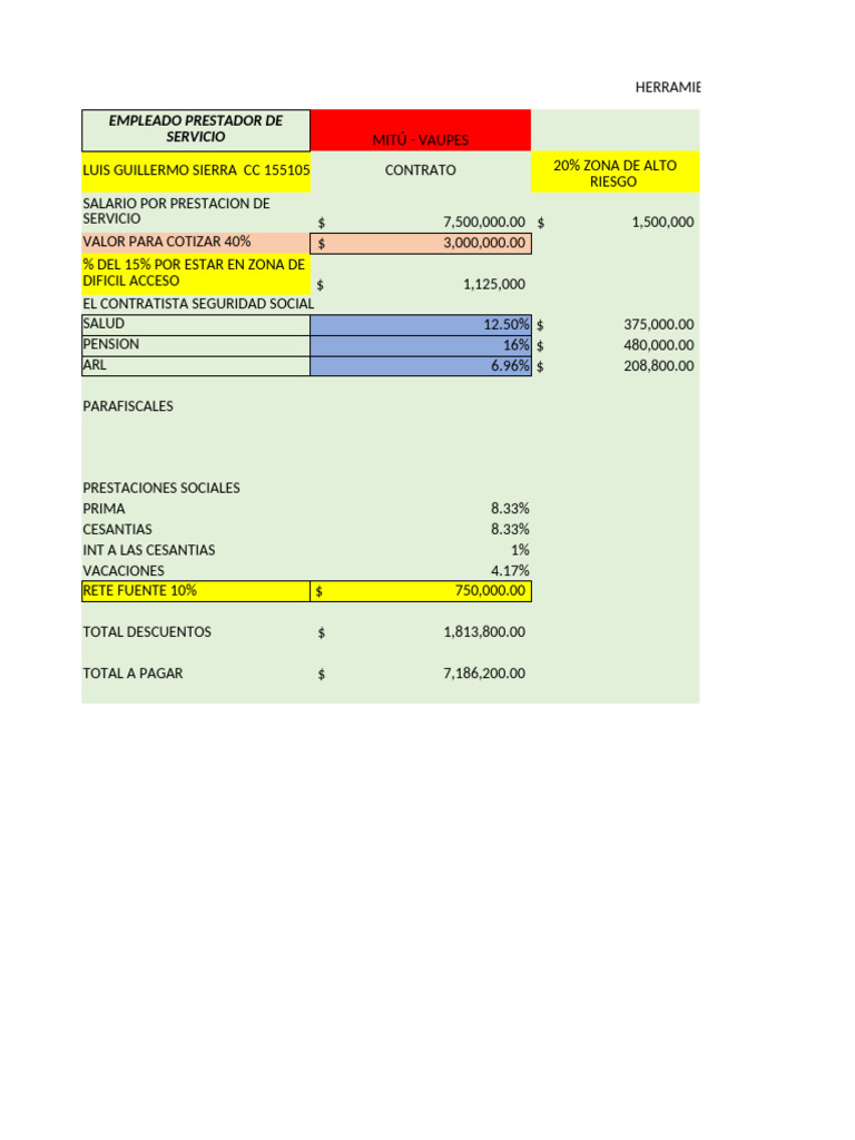 Liquidación de Nómina y Retenciones Laborales | PDF | Salario | Pensión