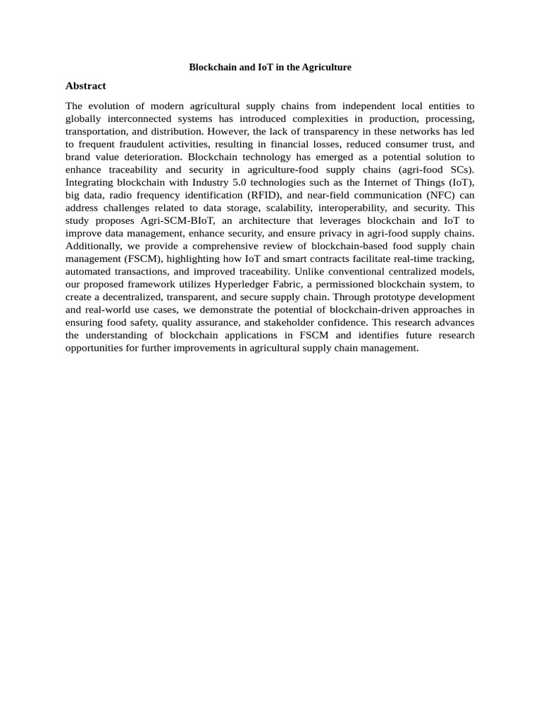Blockchain and IoT in The Agriculture | PDF | Internet Of Things ...