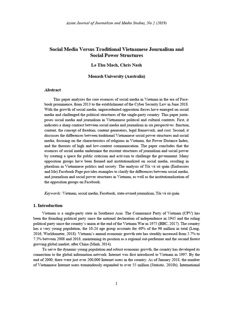 Social Media's Impact on Vietnamese Journalism | PDF | Confucianism ...