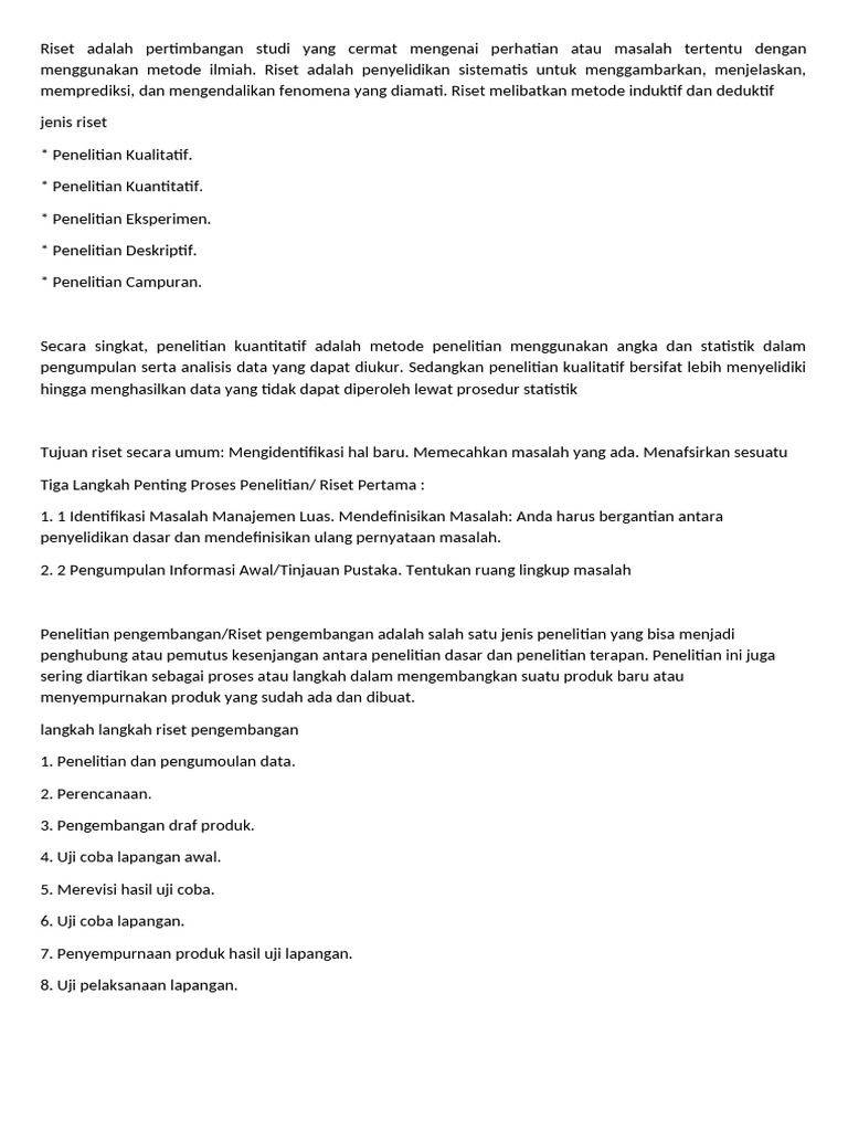 Panduan Lengkap Metode Riset Ilmiah | PDF