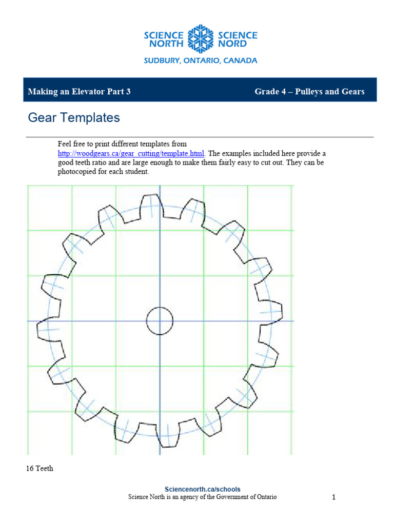 Printable Gear Templates for Students | PDF