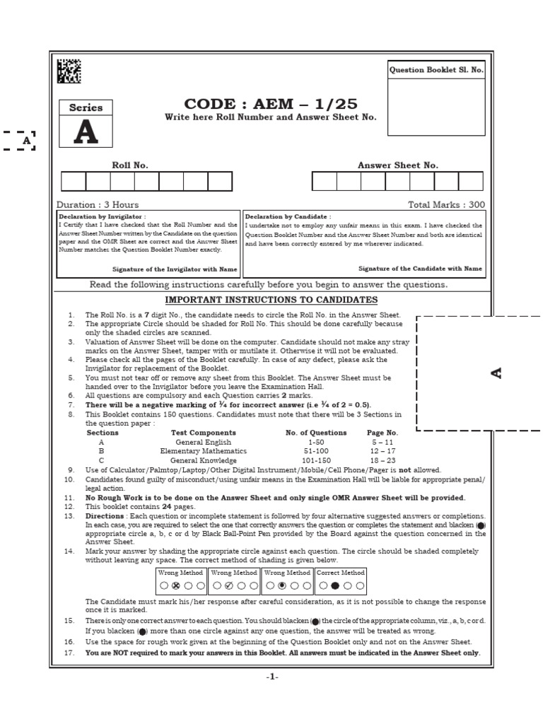 CBT Exam Sample Questions & Instructions | PDF