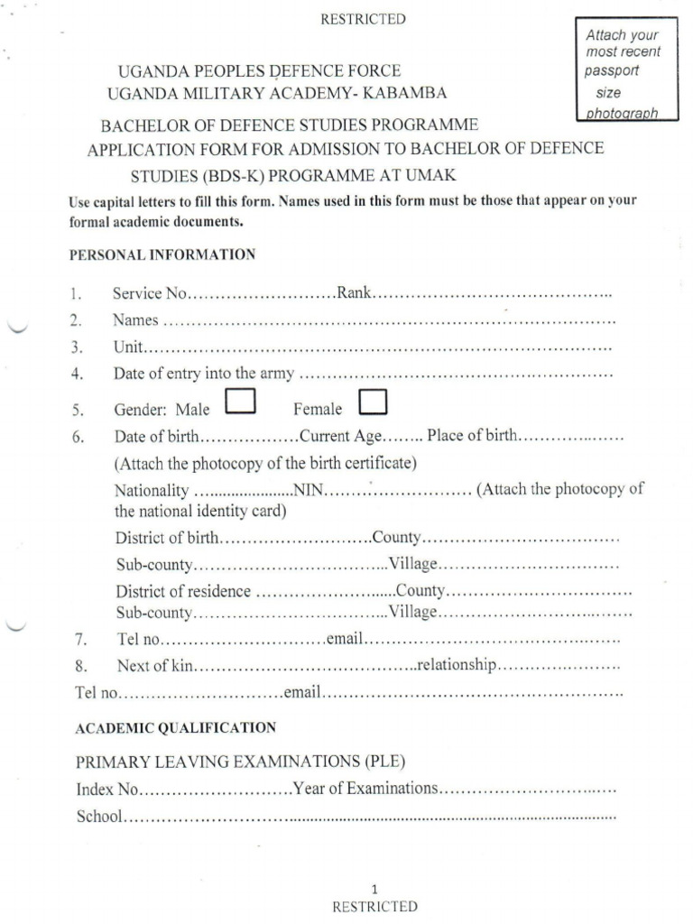 Application Form For BDSK | PDF