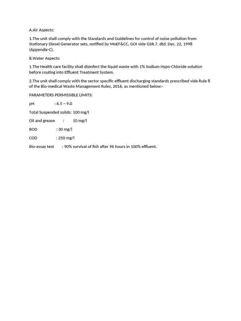 Specific Conditions of Hospital | PDF