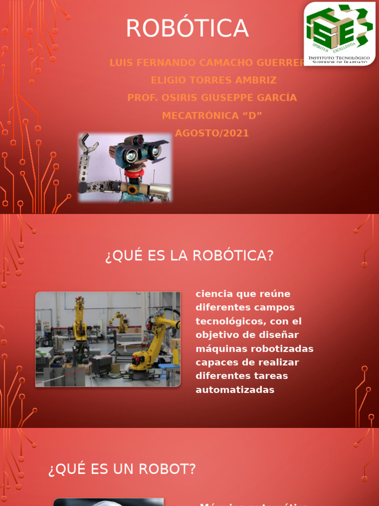 Introducción a la Robótica y Tipos de Robots | PDF | Robot | Robótica