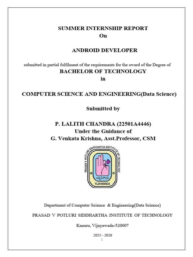 Android Developer Internship Report | PDF | Support Vector Machine ...