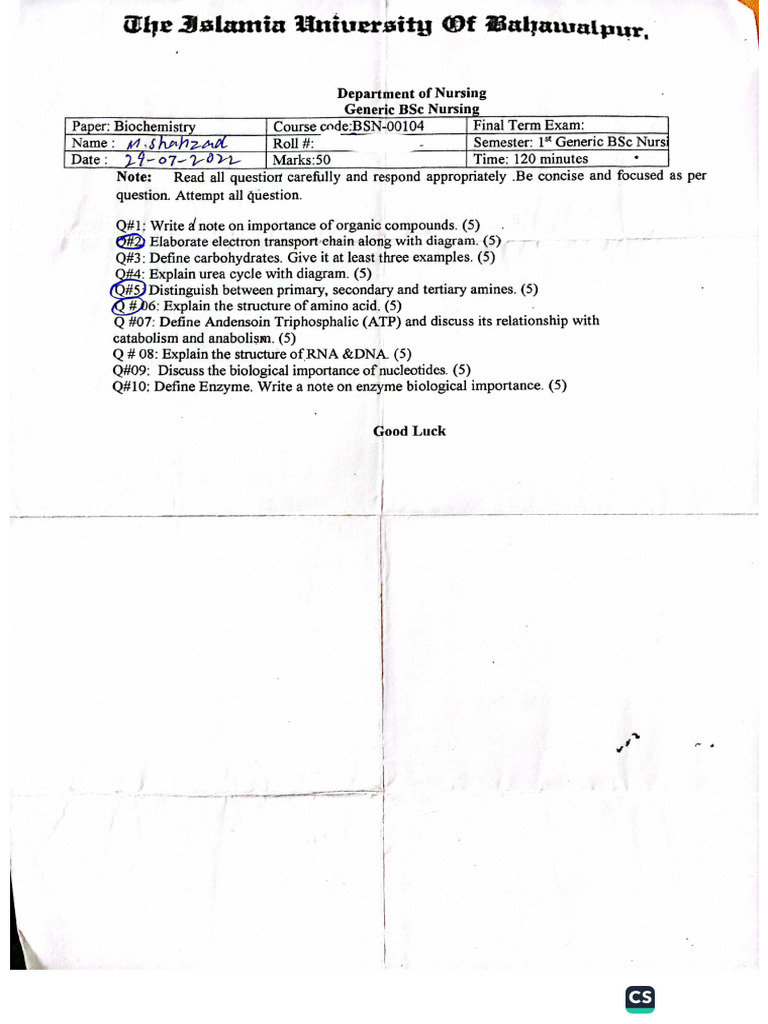 1st Semester IUB Past Papers by Maher Sahib | PDF