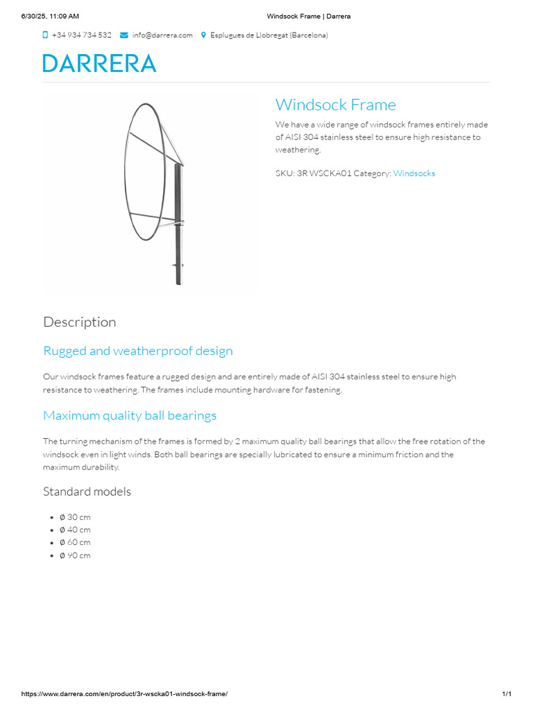 Durable Stainless Steel Windsock Frame | PDF
