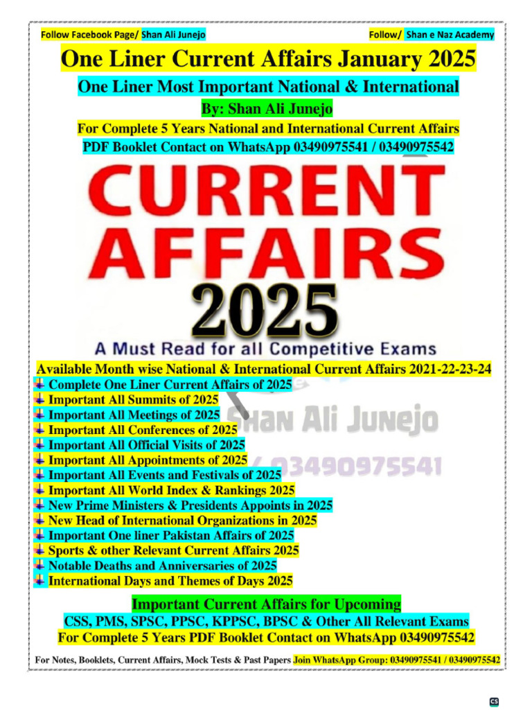 January To May 2025 - Updated Current Affairs | PDF